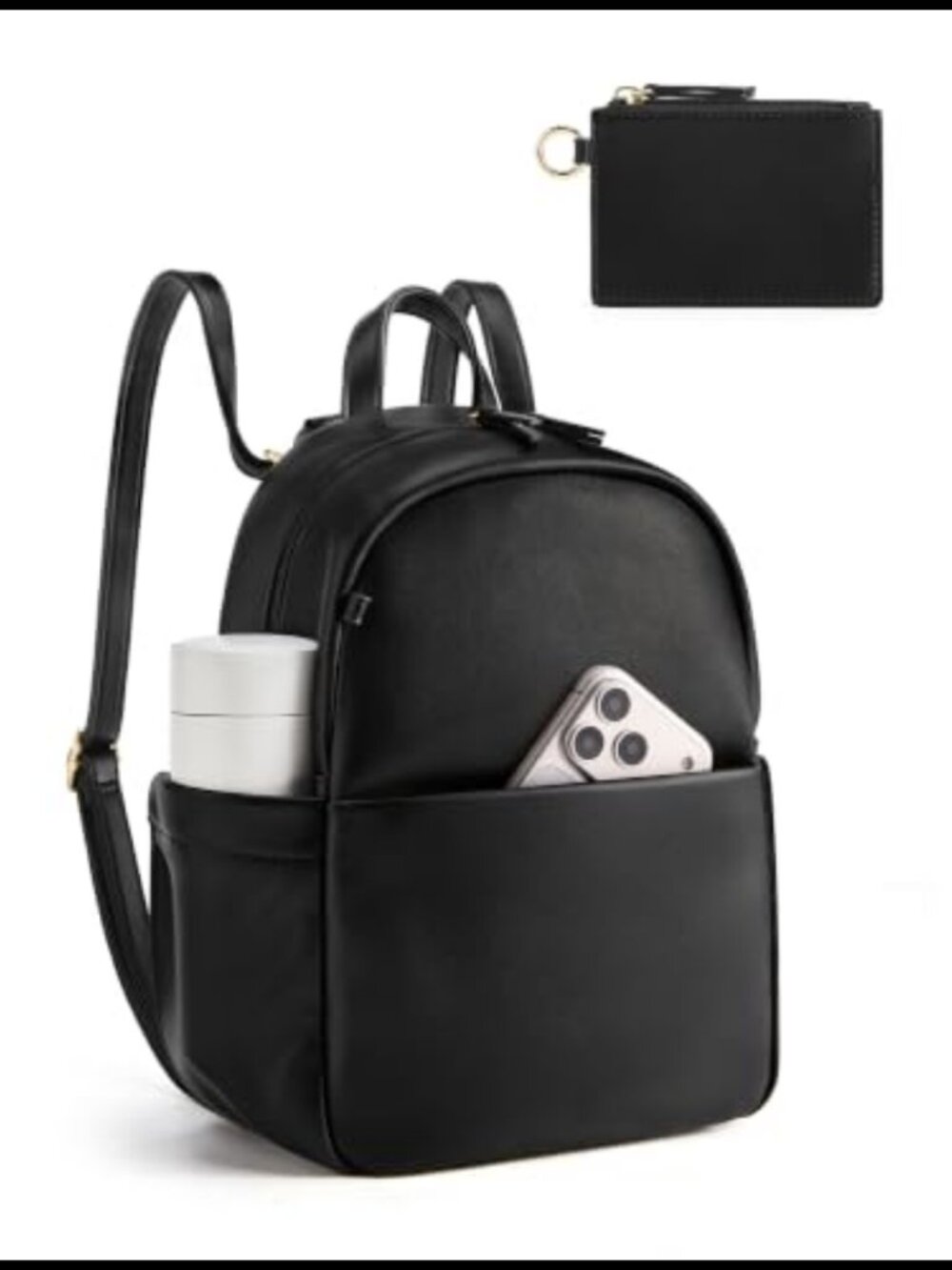 Vegan Faux Leather Mini Backpack Convertible Crossbody Purse